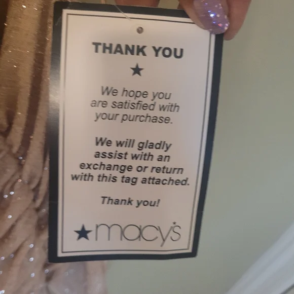 B. Darlin beige/gold glitter dress. Size XL. Spaghetti straps. - Picture 10 of 11